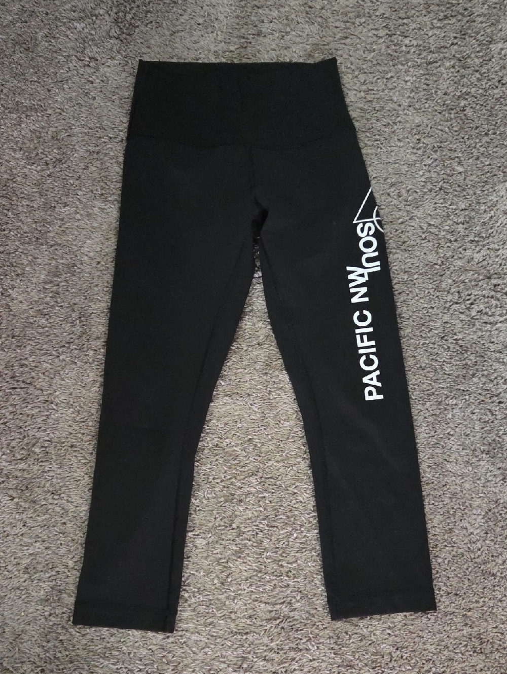 lululemon athletica Black Leggings with White Side Graphic